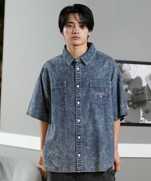 【関税込み】ブラックカラーのデニム風半袖Tシャツ 45117_1_expand.jpg