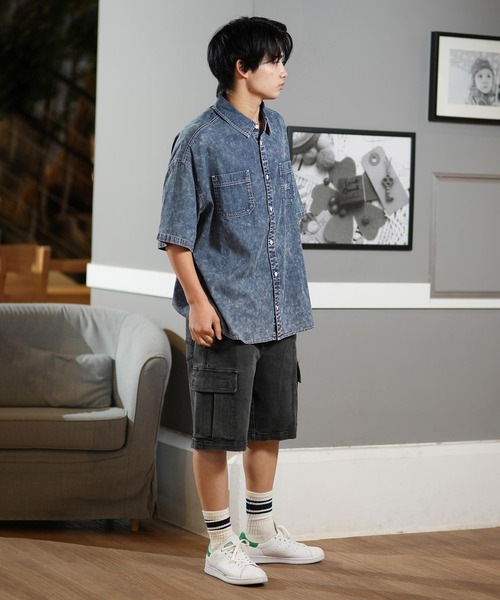 DC/ディーシー 半袖 シャツ デニム 刺繍デザイン 25 WORKERS