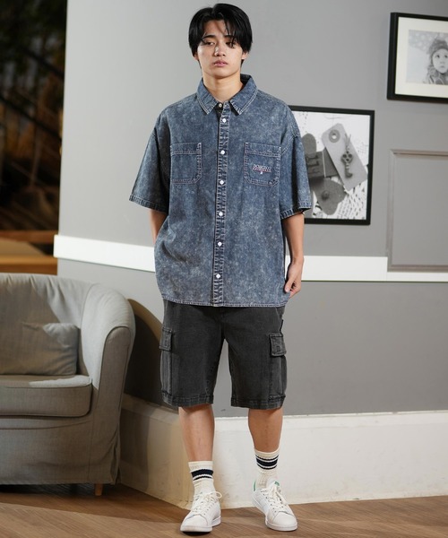 DC/ディーシー 半袖 シャツ デニム 刺繍デザイン 25 WORKERS