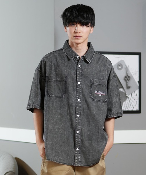 DC/ディーシー 半袖 シャツ デニム 刺繍デザイン 25 WORKERS