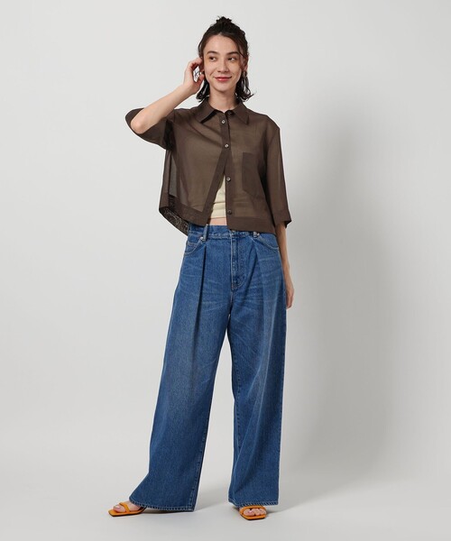 BEAUTY&YOUTH UNITED ARROWS(ビューティーアンドユースユナイテッドアローズ)の「ポリエステル オーガンジー シャツ -ウォッシャブル-(シャツ/ブラウス・レディース・ベージュ/ケリーグリーン/ブラック/ライトピンク/ダークブラウン・FREE)」の21枚目の写真