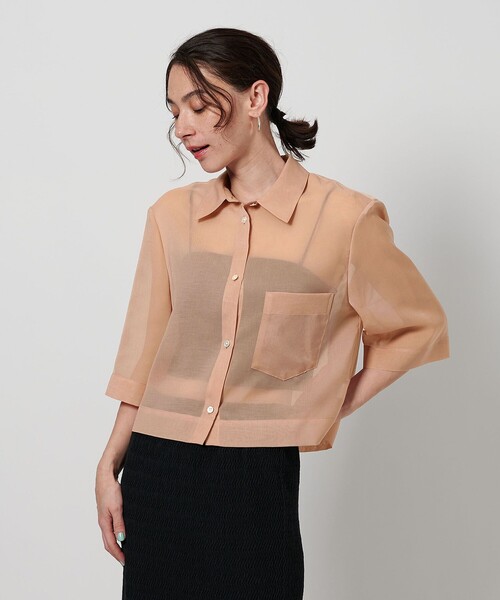 BEAUTY&YOUTH UNITED ARROWS(ビューティーアンドユースユナイテッドアローズ)の「ポリエステル オーガンジー シャツ -ウォッシャブル-(シャツ/ブラウス・レディース・ベージュ/ケリーグリーン/ブラック/ライトピンク/ダークブラウン・FREE)」の22枚目の写真