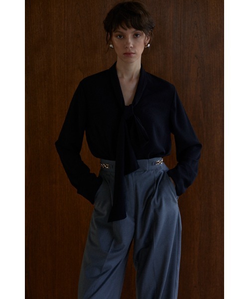 Estella.K（エステラケー）の「Helga Bow Tied Blouse オフボディボウタイブラウス（シャツ/ブラウス・レディース・ホワイト/ブラック・FREE）」の10枚目の写真
