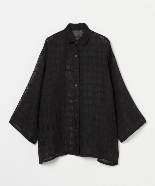 HELIOPOLE（エリオポール）の「LENO CLOTH SHIRT（シャツ/ブラウス・レディース・ブラック/ホワイト・38）」の2枚目の写真