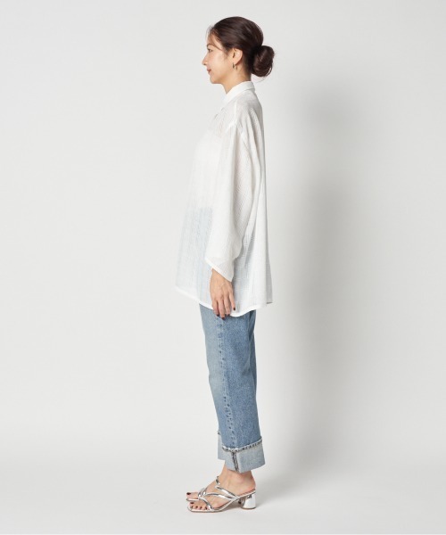 HELIOPOLE（エリオポール）の「LENO CLOTH SHIRT（シャツ/ブラウス・レディース・ブラック/ホワイト・38）」の8枚目の写真