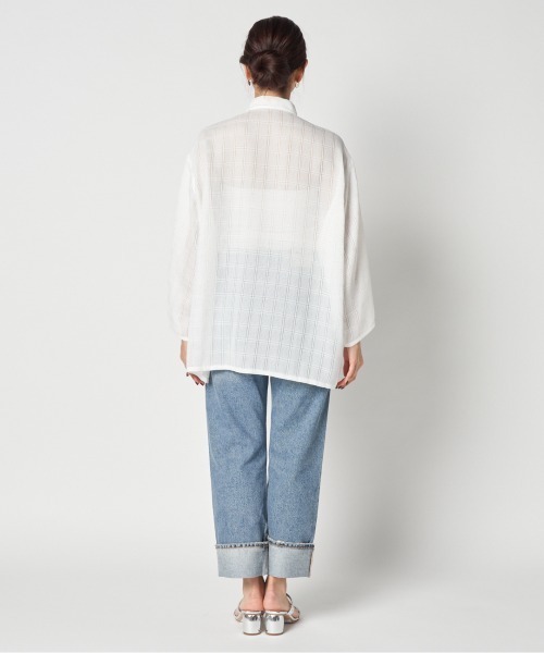 HELIOPOLE（エリオポール）の「LENO CLOTH SHIRT（シャツ/ブラウス・レディース・ブラック/ホワイト・38）」の7枚目の写真