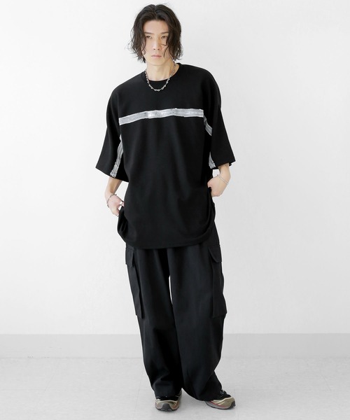 minsobi デニムミックス ビッグシルエットスウェット ミンソビ minsobi（ミンソビ）の「ビッグシルエットダメージデニムシャツ
