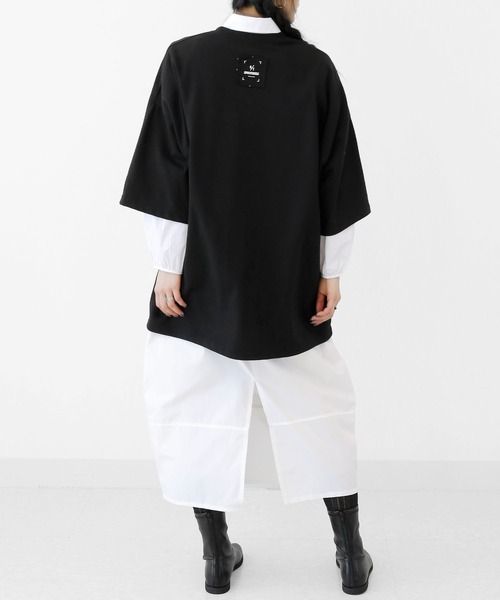 minsobi（ミンソビ）の「ペイントラインデザインTシャツ ユニセックス ビッグシルエットTシャツ（Tシャツ/カットソー・メンズ・ホワイト/ブラック・FREE）」の17枚目の写真