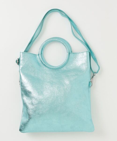 【美品】LAURA DI MAGGIO サークルハンドルショルダーバッグ LAURA DI MAGGIO)サークルハンドルショルダーバッグ | ローズ