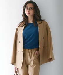 セール】【洗える】シアー ダブルブレスト ニット ジャケット