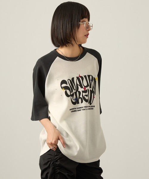Snap club(スナップクラブ)の「【Snap club】グラフィックラインストーンワッフル半袖Tシャツ(Tシャツ/カットソー・レディース・ワイン/オフホワイト/ダークネイビー/スミクロ/ブラック系・M/L)」の11枚目の写真