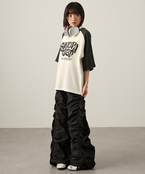 Snap club(スナップクラブ)の「【Snap club】グラフィックラインストーンワッフル半袖Tシャツ(Tシャツ/カットソー・レディース・ワイン/オフホワイト/ダークネイビー/スミクロ/ブラック系・M/L)」の20枚目の写真