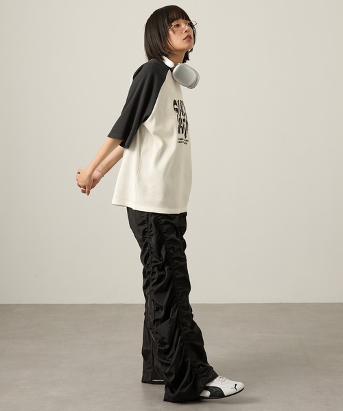 Snap club(スナップクラブ)の「【Snap club】グラフィックラインストーンワッフル半袖Tシャツ(Tシャツ/カットソー・レディース・ワイン/オフホワイト/ダークネイビー/スミクロ/ブラック系・M/L)」の22枚目の写真