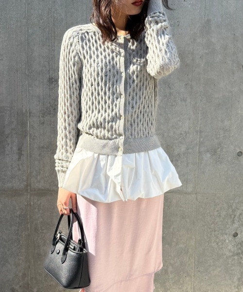 HONEY MI HONEY（ハニーミーハニー）の「taffeta balloon cardigan（カーディガン/ボレロ・レディース・オフホワイト/ブラック/グレー・FREE）」の12枚目の写真