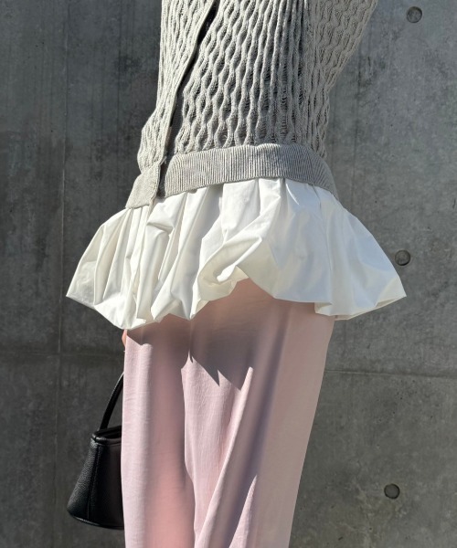 HONEY MI HONEY（ハニーミーハニー）の「taffeta balloon cardigan（カーディガン/ボレロ・レディース・オフホワイト/ブラック/グレー・FREE）」の13枚目の写真