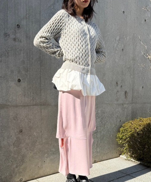 HONEY MI HONEY（ハニーミーハニー）の「taffeta balloon cardigan（カーディガン/ボレロ・レディース・オフホワイト/ブラック/グレー・FREE）」の14枚目の写真