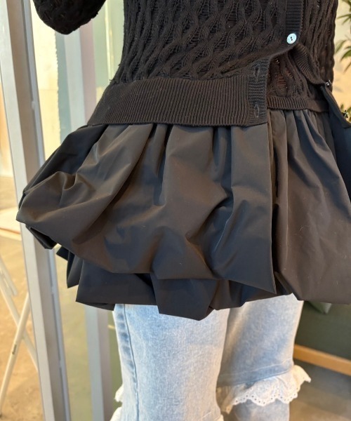 HONEY MI HONEY（ハニーミーハニー）の「taffeta balloon cardigan（カーディガン/ボレロ・レディース・オフホワイト/ブラック/グレー・FREE）」の18枚目の写真