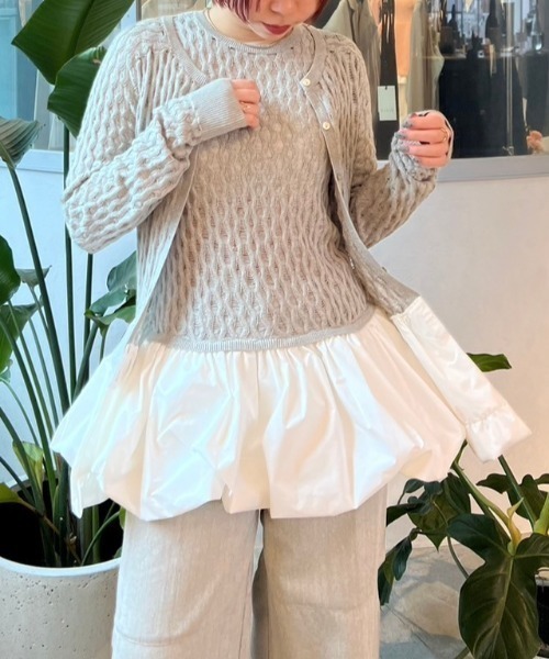 売れ筋商品お見逃しなく セール】taffeta balloon cardigan（カーディガン/ボレロ トップス