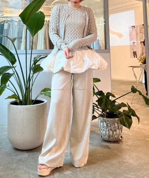 HONEY MI HONEY（ハニーミーハニー）の「taffeta balloon cardigan（カーディガン/ボレロ・レディース・オフホワイト/ブラック/グレー・FREE）」の6枚目の写真