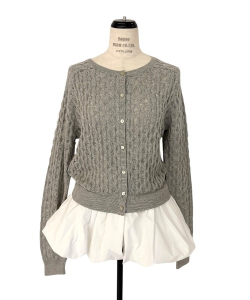 HONEY MI HONEY（ハニーミーハニー）の「taffeta balloon cardigan（カーディガン/ボレロ・レディース・オフホワイト/ブラック/グレー・FREE）」の10枚目の写真