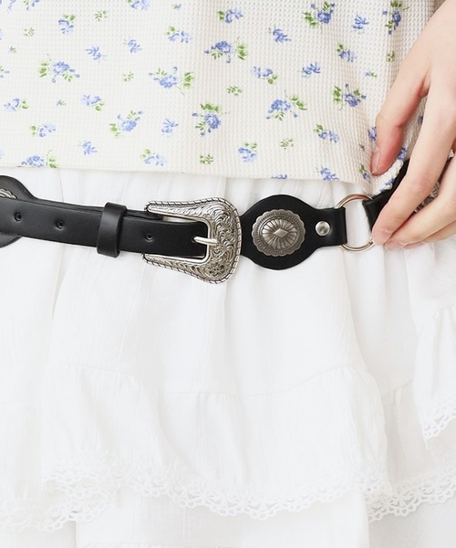 ROOPTOKYO(ループトウキョウ)の「ヴィンテージ風 ウエスタンベルト 【4collar】(ベルト・メンズ・ブラック/レッド/キャメル/ブラウン・FREE)」の2枚目の写真