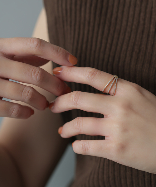 シャイニングダイヤ3ラインリング K18（リング）｜Lilas（リラ）の