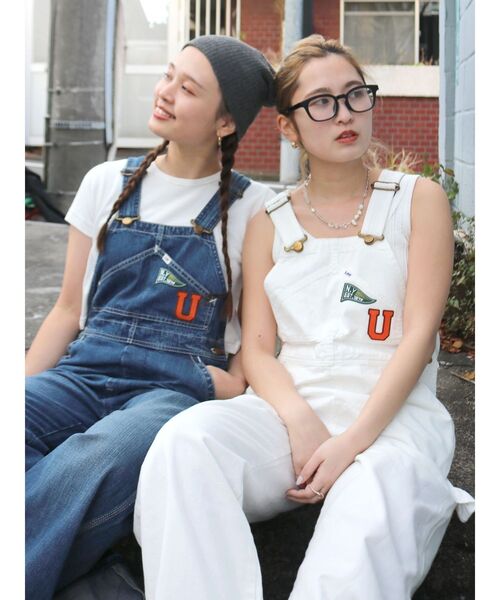 Lee（リー）の「Lee別注 ワッペンデザインデニムサロペット（つなぎ/オールインワン・レディース・アイボリー/ブルー・SMALL/MEDIUM）」の13枚目の写真