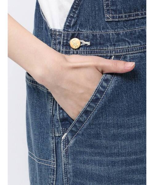 Lee（リー）の「Lee別注 ワッペンデザインデニムサロペット（つなぎ/オールインワン・レディース・アイボリー/ブルー・SMALL/MEDIUM）」の21枚目の写真