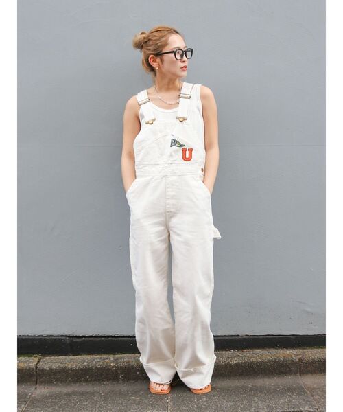 セール】Lee別注 ワッペンデザインデニムサロペット（つなぎ