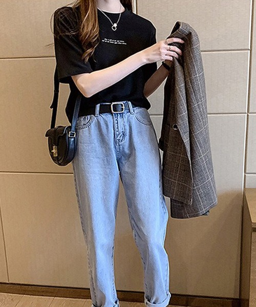 Lace Ladies（レースレディース）の「配色 ロゴプリント クルーネック 半袖 Tシャツ（Tシャツ/カットソー・レディース・ホワイト/グリーン/オレンジ/ブラック・M/XL）」の6枚目の写真