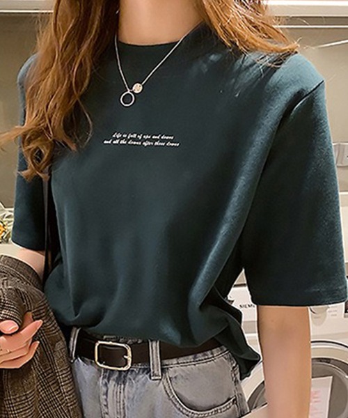Lace Ladies（レースレディース）の「配色 ロゴプリント クルーネック 半袖 Tシャツ（Tシャツ/カットソー・レディース・ホワイト/グリーン/オレンジ/ブラック・M/XL）」の7枚目の写真
