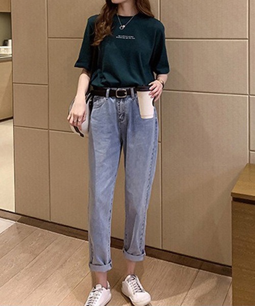 Lace Ladies（レースレディース）の「配色 ロゴプリント クルーネック 半袖 Tシャツ（Tシャツ/カットソー・レディース・ホワイト/グリーン/オレンジ/ブラック・M/XL）」の8枚目の写真