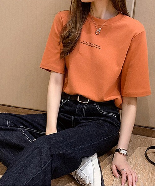 Lace Ladies（レースレディース）の「配色 ロゴプリント クルーネック 半袖 Tシャツ（Tシャツ/カットソー・レディース・ホワイト/グリーン/オレンジ/ブラック・M/XL）」の11枚目の写真