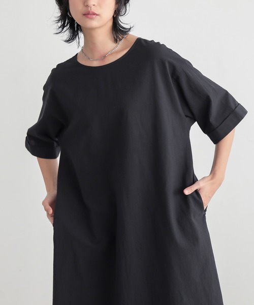 for/c（フォーシー）の「[低身長/高身長向けサイズ有]バックツイストワンピース【サスティナブル】（ワンピース・レディース・ブラック/カーキ・M/L/PM/TM）」の8枚目の写真