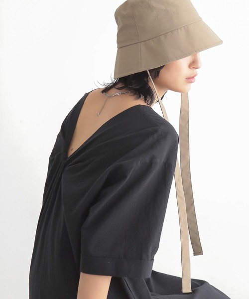 for/c（フォーシー）の「[低身長/高身長向けサイズ有]バックツイストワンピース【サスティナブル】（ワンピース・レディース・ブラック/カーキ・M/L/PM/TM）」の10枚目の写真