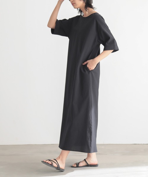 for/c（フォーシー）の「[低身長/高身長向けサイズ有]バックツイストワンピース【サスティナブル】（ワンピース・レディース・ブラック/カーキ・M/L/PM/TM）」の7枚目の写真