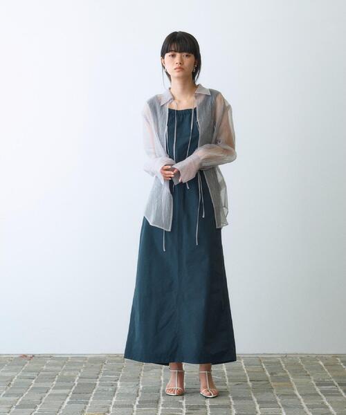 CODE A(コードエー)の「◆sheer washer ribbon blouse(シャツ/ブラウス・レディース・ホワイト/ライトグレー・00)」の14枚目の写真