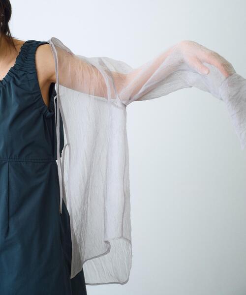 CODE A(コードエー)の「◆sheer washer ribbon blouse(シャツ/ブラウス・レディース・ホワイト/ライトグレー・00)」の17枚目の写真