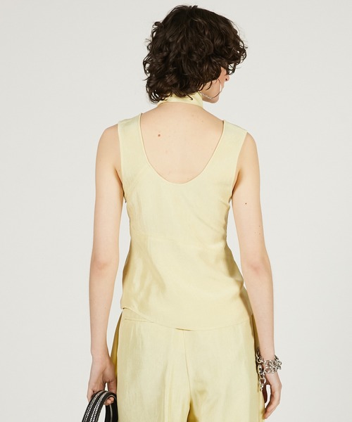 PRANK PROJECT(プランクプロジェクト)の「スカーフサテンタンク / Scarf Satin Tank(タンクトップ・レディース・ライトイエロー/アイボリー/ブラック・FREE)」の21枚目の写真