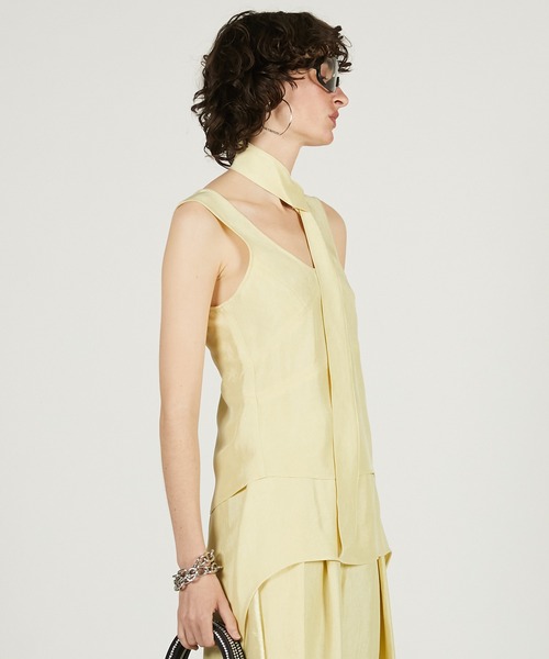 PRANK PROJECT(プランクプロジェクト)の「スカーフサテンタンク / Scarf Satin Tank(タンクトップ・レディース・ライトイエロー/アイボリー/ブラック・FREE)」の20枚目の写真