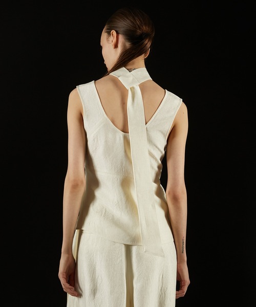 PRANK PROJECT(プランクプロジェクト)の「スカーフサテンタンク / Scarf Satin Tank(タンクトップ・レディース・ライトイエロー/アイボリー/ブラック・FREE)」の16枚目の写真