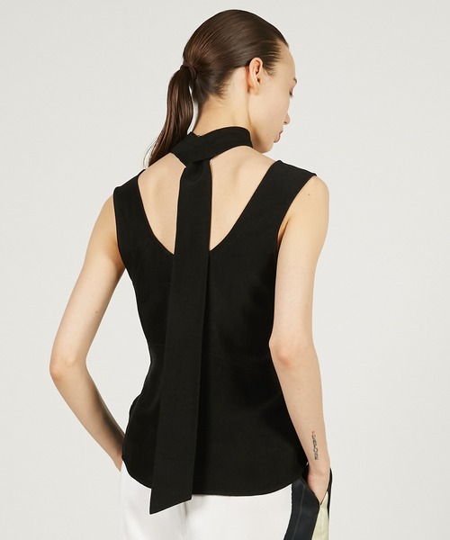 DOLCE&GABBANA シルク ボウタイ ブラウス スカーフ タンクトップ DOLCE&GABBANA シルク ボウタイ ブラウス スカーフ タンクトップ