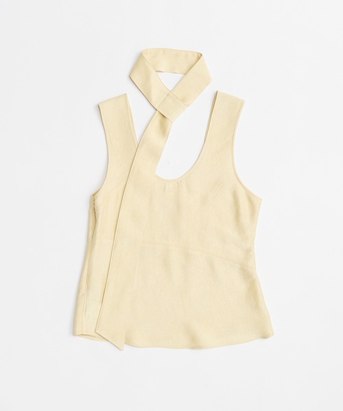 PRANK PROJECT(プランクプロジェクト)の「スカーフサテンタンク / Scarf Satin Tank(タンクトップ・レディース・ライトイエロー/アイボリー/ブラック・FREE)」の9枚目の写真