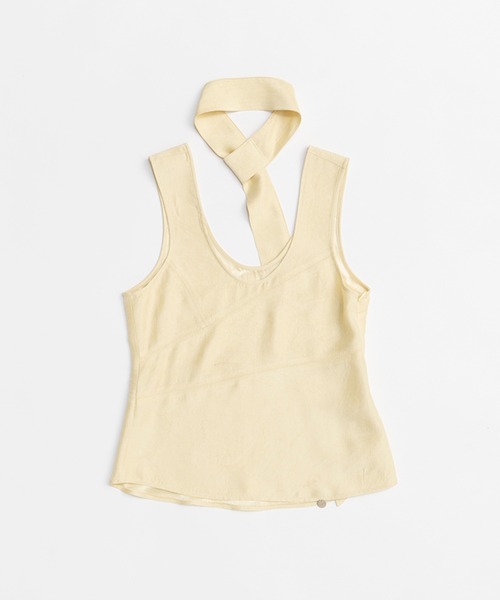 PRANK PROJECT(プランクプロジェクト)の「スカーフサテンタンク / Scarf Satin Tank(タンクトップ・レディース・ライトイエロー/アイボリー/ブラック・FREE)」の8枚目の写真