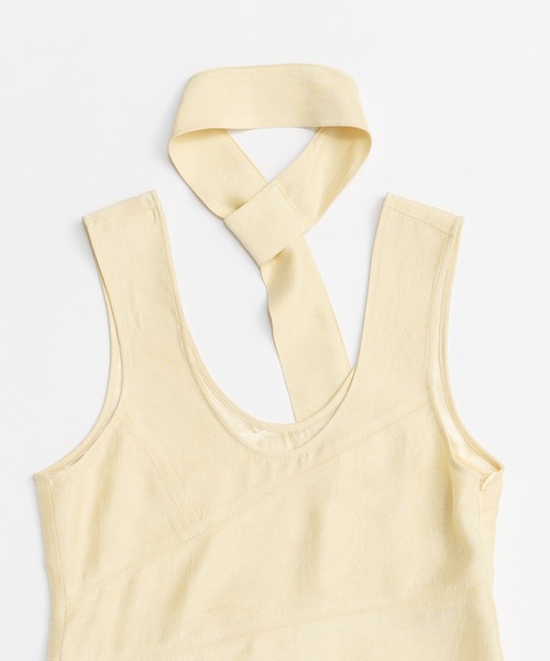 PRANK PROJECT(プランクプロジェクト)の「スカーフサテンタンク / Scarf Satin Tank(タンクトップ・レディース・ライトイエロー/アイボリー/ブラック・FREE)」の7枚目の写真