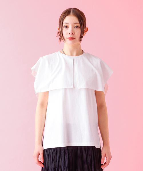 【Le Melange/ル・メランジュ】：レイヤードデザインT/接触冷感【WEB Le Melange/ル・メランジュ】レイヤードデザインT/接触冷感【WEB