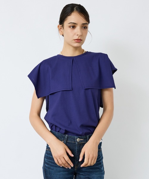 【Le Melange/ル・メランジュ】：レイヤードデザインT/接触冷感【WEB Le Melange/ル・メランジュ】レイヤードデザインT/接触冷感【WEB