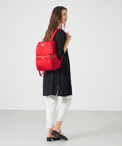 LA BAGAGERIE(ラバガジェリー)の「【撥水ナイロン】ベーシックリュック(バックパック/リュック・レディース・レッド/ネイビー/ブラック/グレイッシュベージュ・FREE)」の13枚目の写真