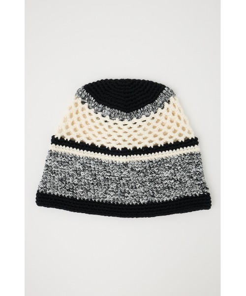 MOUSSY（マウジー）の「SUMMER KNIT ハット（ニットキャップ/ビーニー・レディース・ブラック/ブルー・FREE）」の4枚目の写真