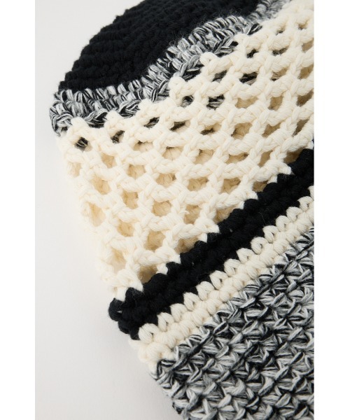 MOUSSY（マウジー）の「SUMMER KNIT ハット（ニットキャップ/ビーニー・レディース・ブラック/ブルー・FREE）」の7枚目の写真